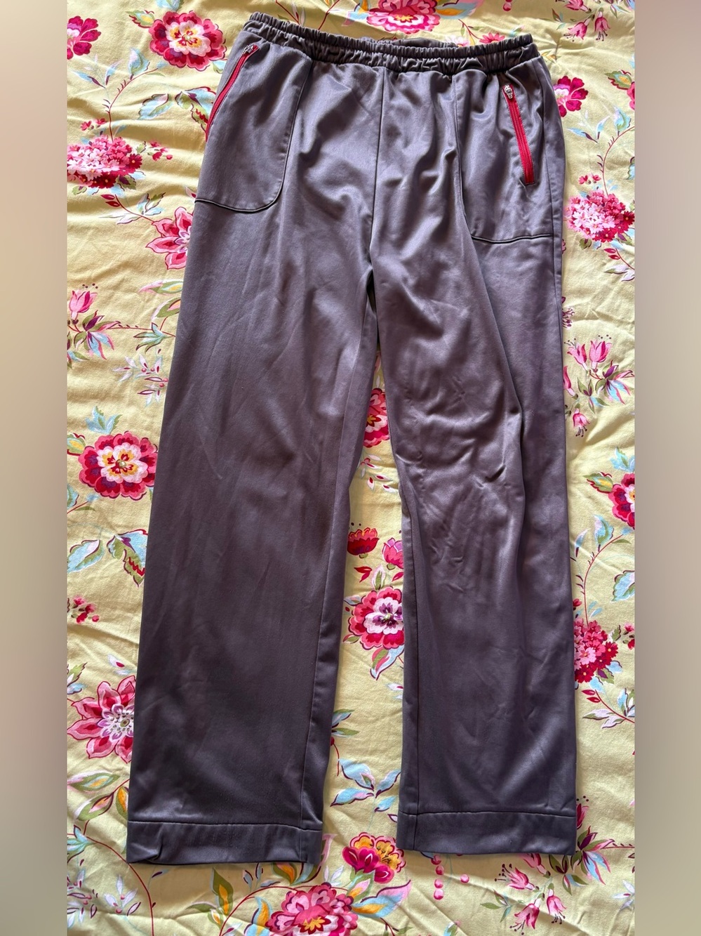 Kappa vintage Y2K Omini logo pocketed Gray Poly Track Pants Medium 28” inseam GC